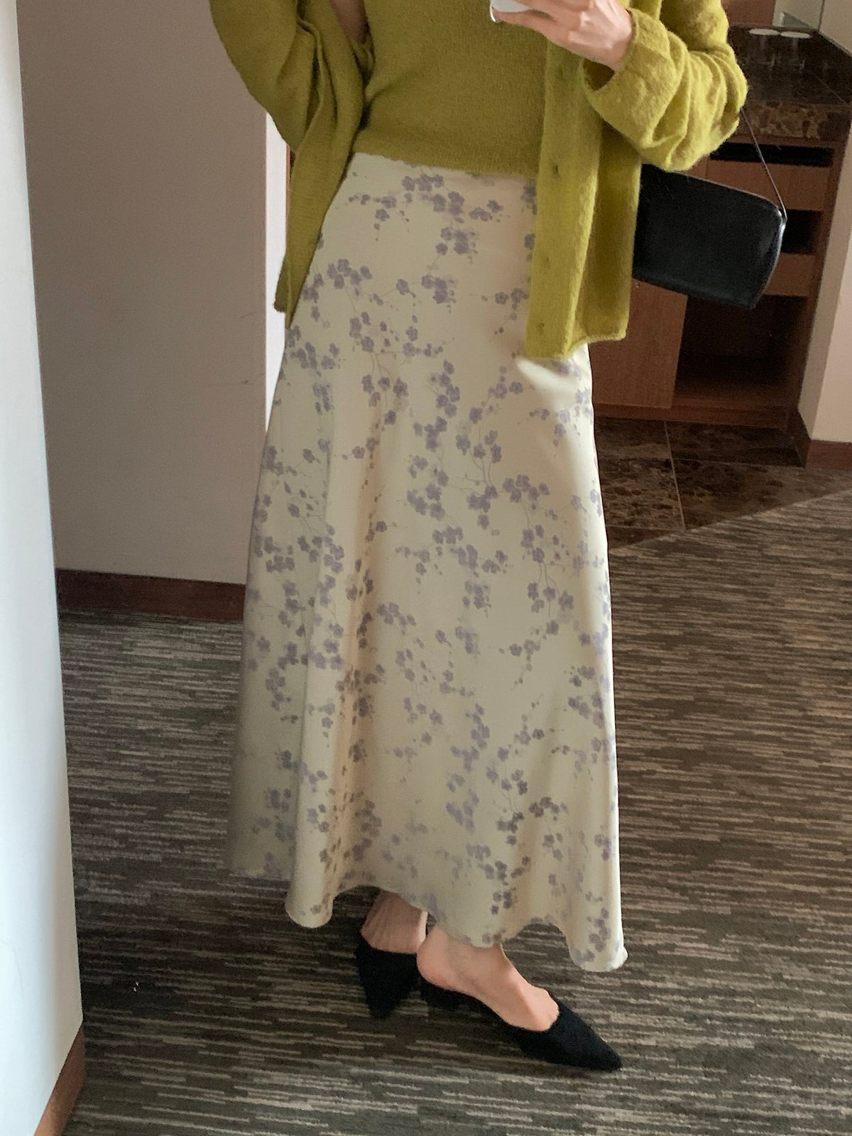 Silken Bloom Maxi Skirt