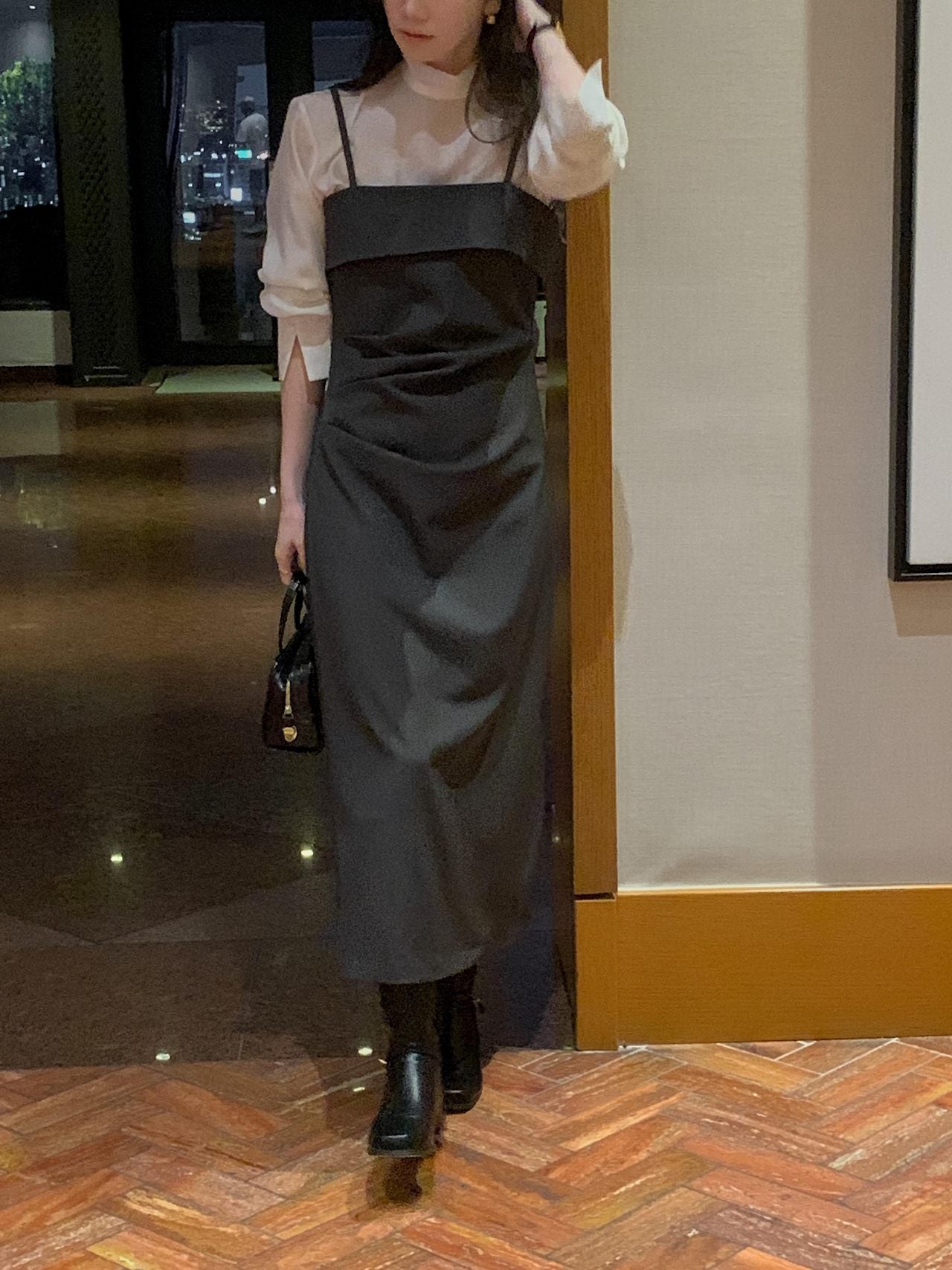 Slim Shirred Layering Dress