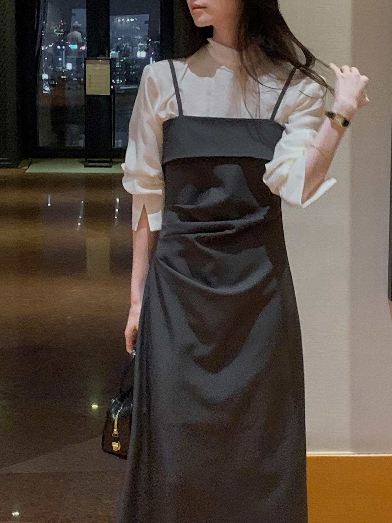Slim Shirred Layering Dress
