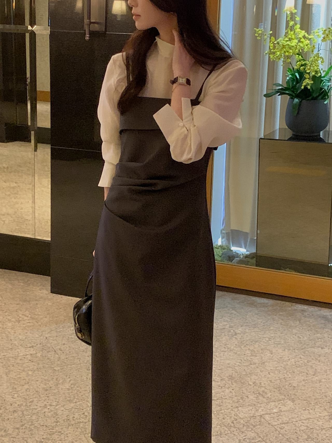Slim Shirred Layering Dress