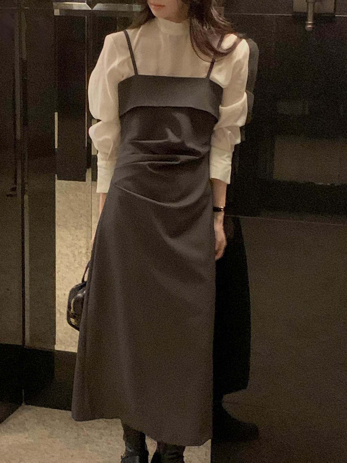 Slim Shirred Layering Dress