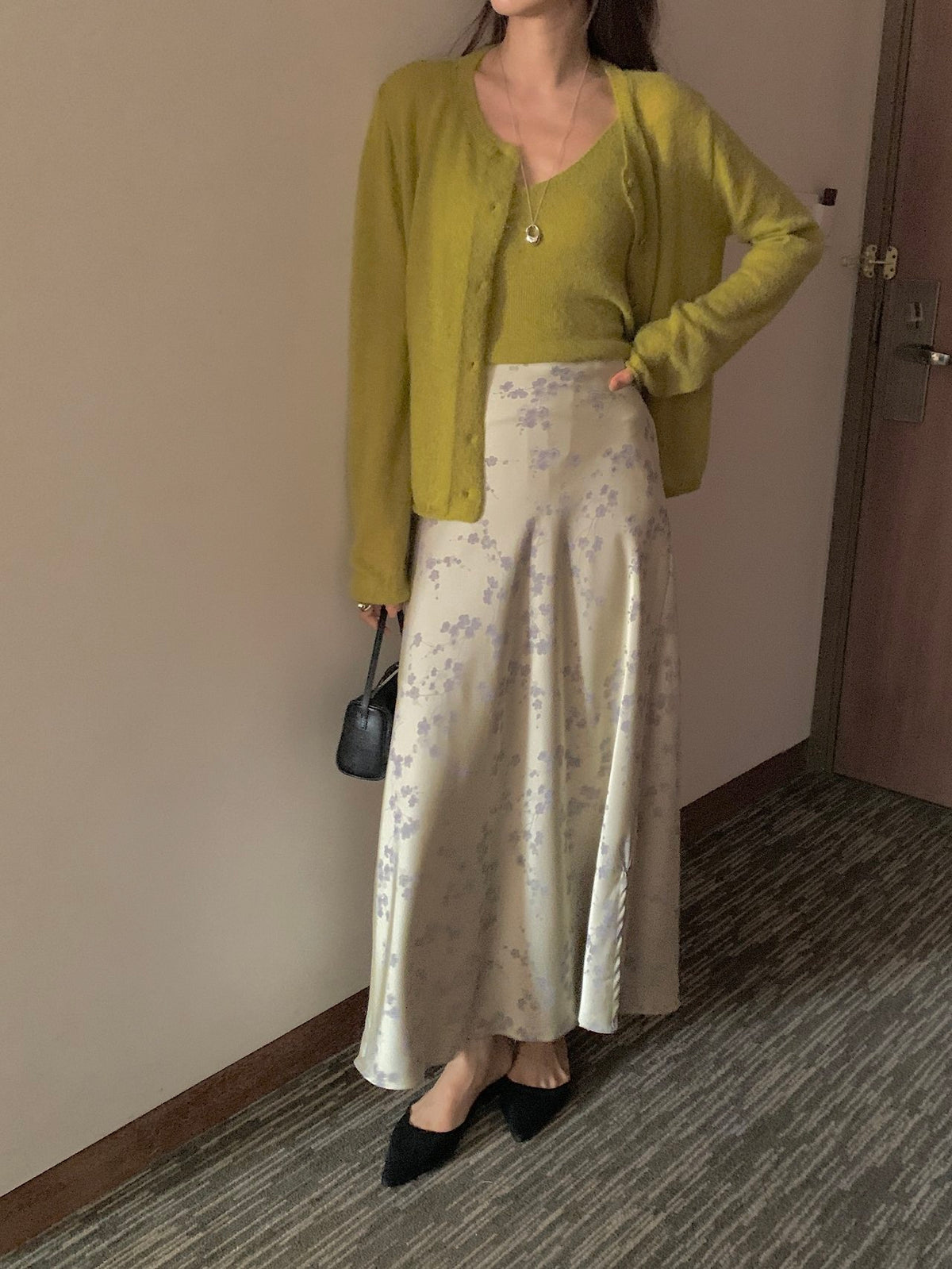 Silken Bloom Maxi Skirt