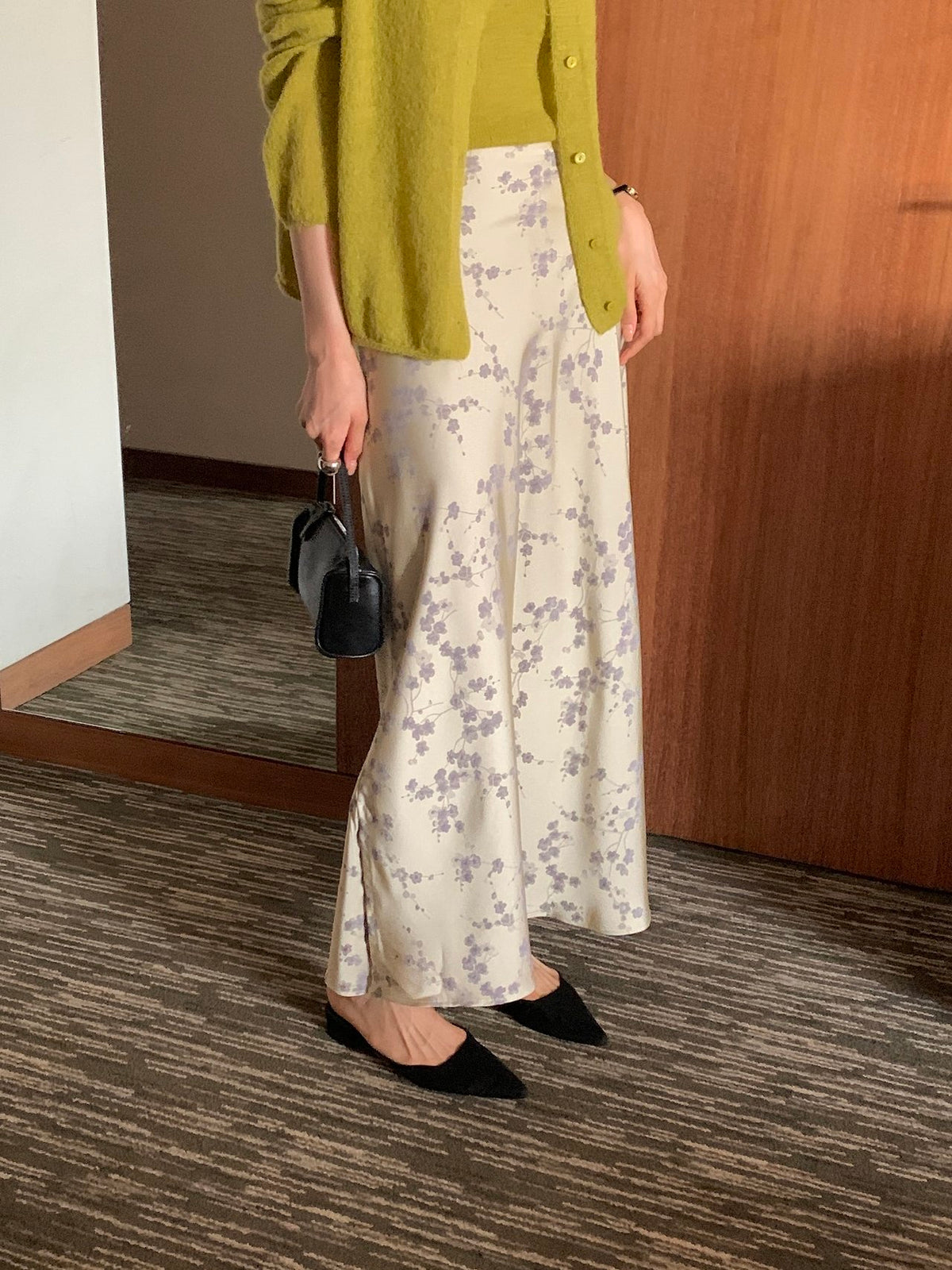 Silken Bloom Maxi Skirt