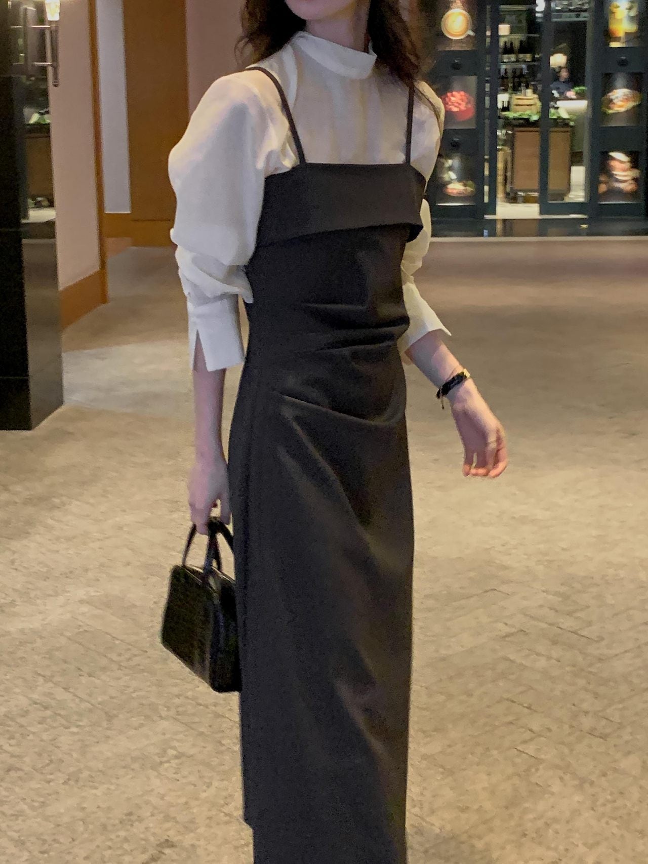 Slim Shirred Layering Dress