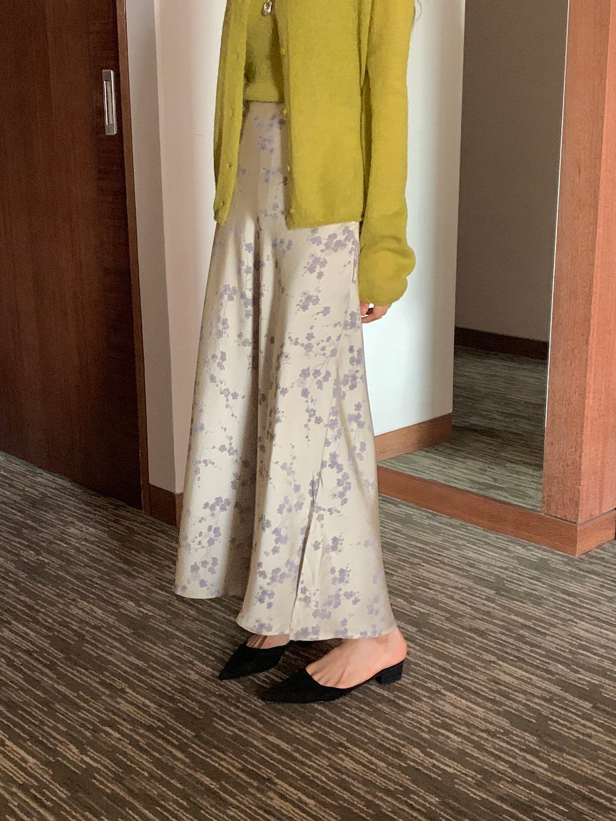 Silken Bloom Maxi Skirt