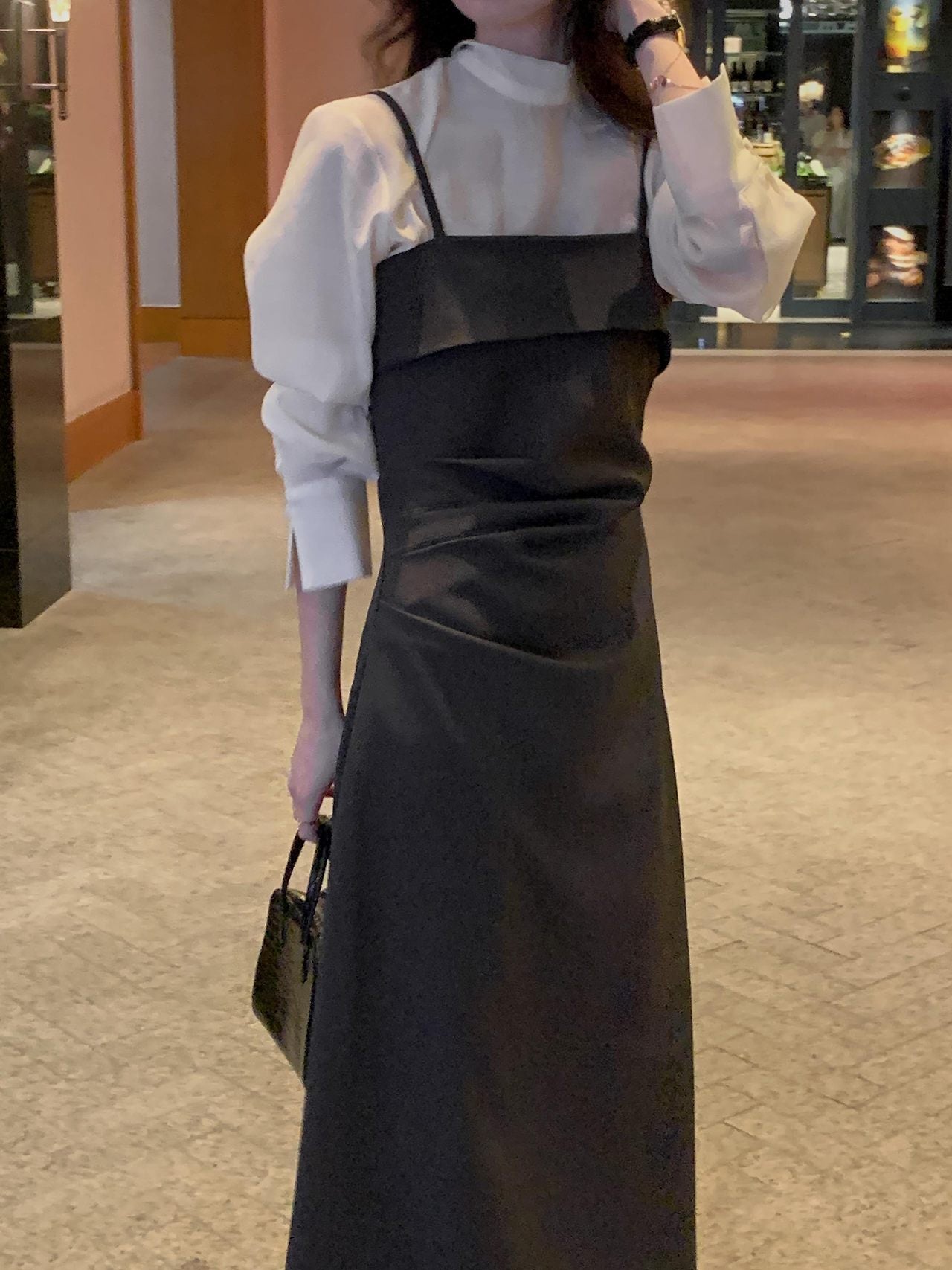 Slim Shirred Layering Dress