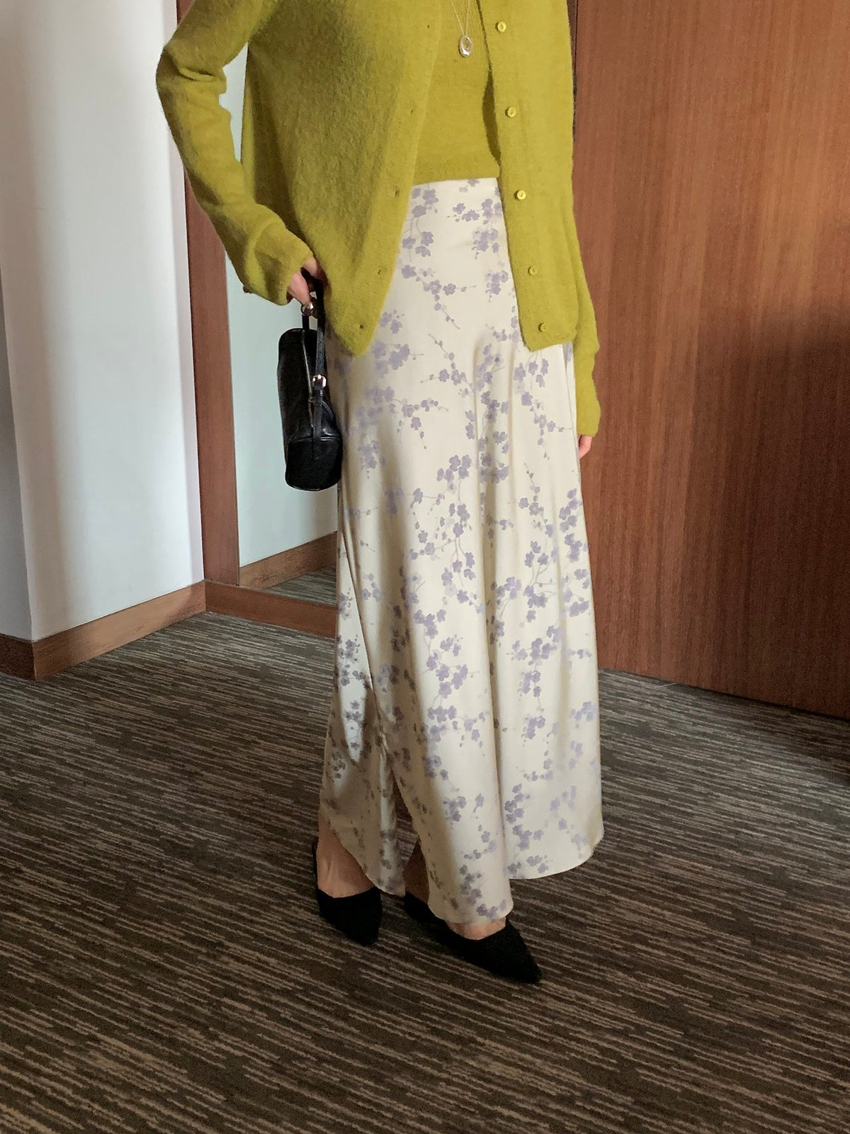 Silken Bloom Maxi Skirt