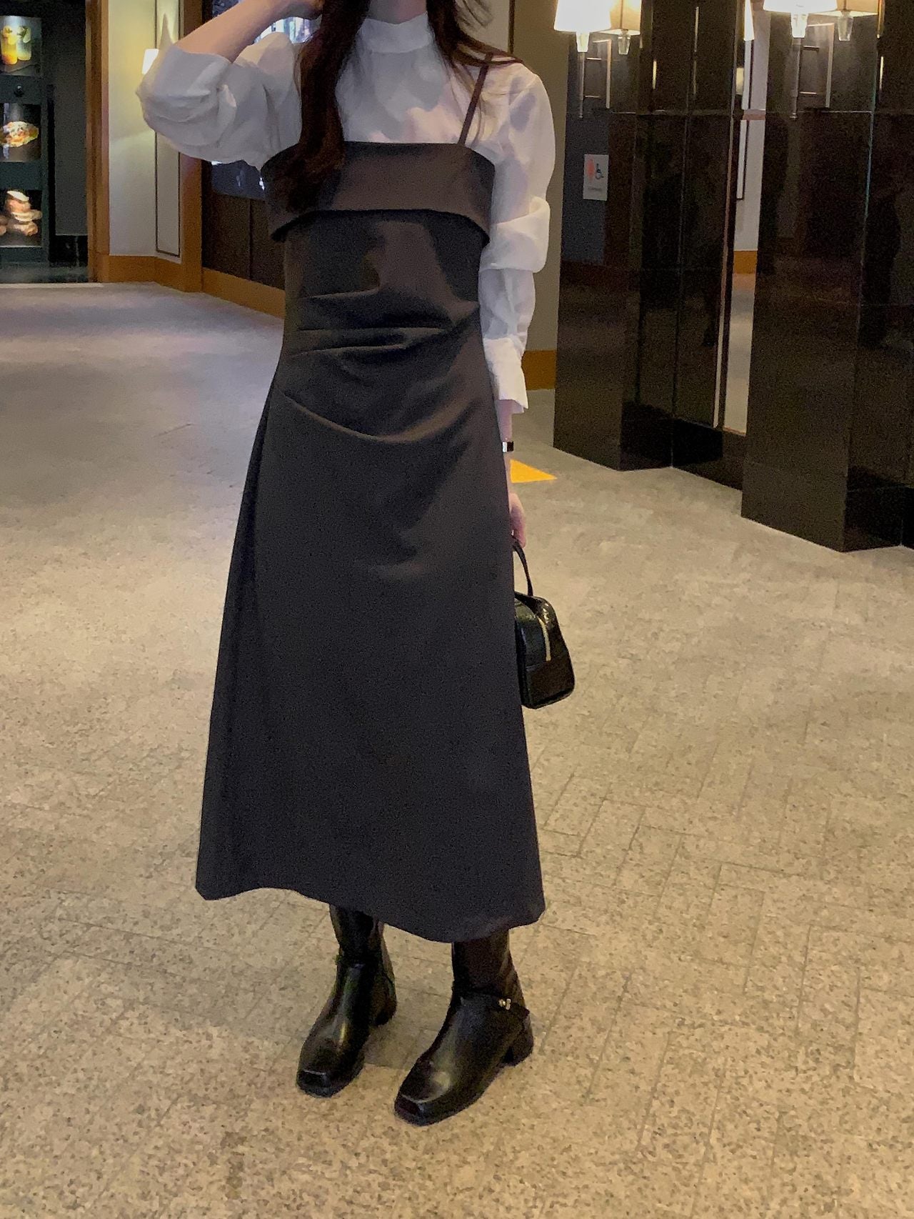 Slim Shirred Layering Dress