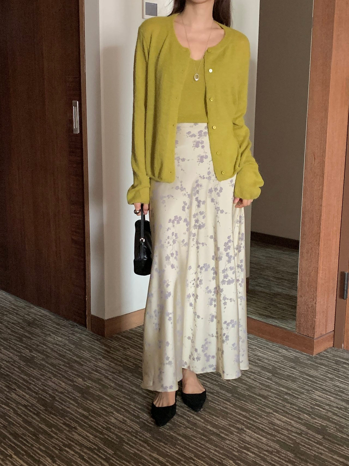 Silken Bloom Maxi Skirt