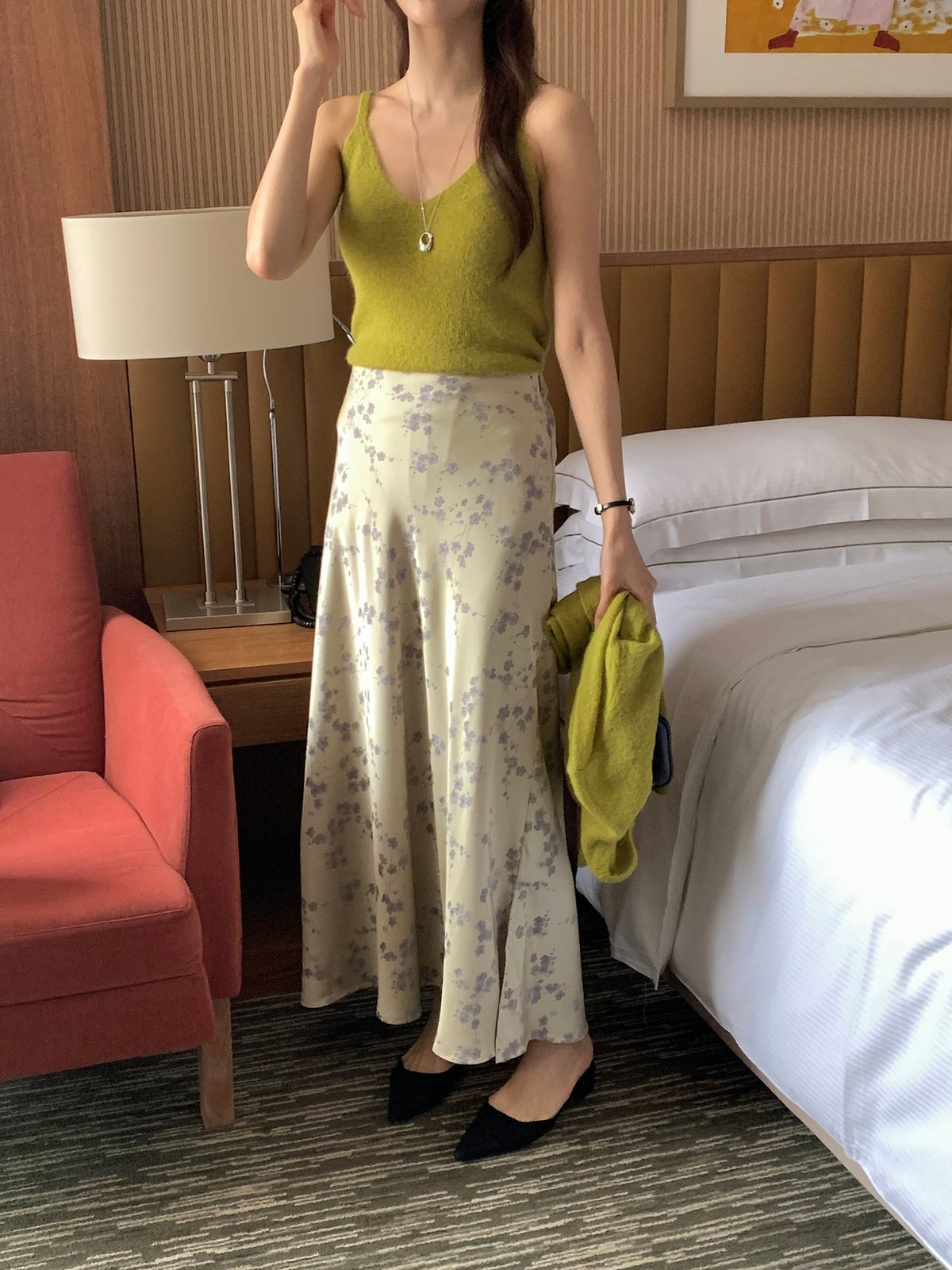 Silken Bloom Maxi Skirt