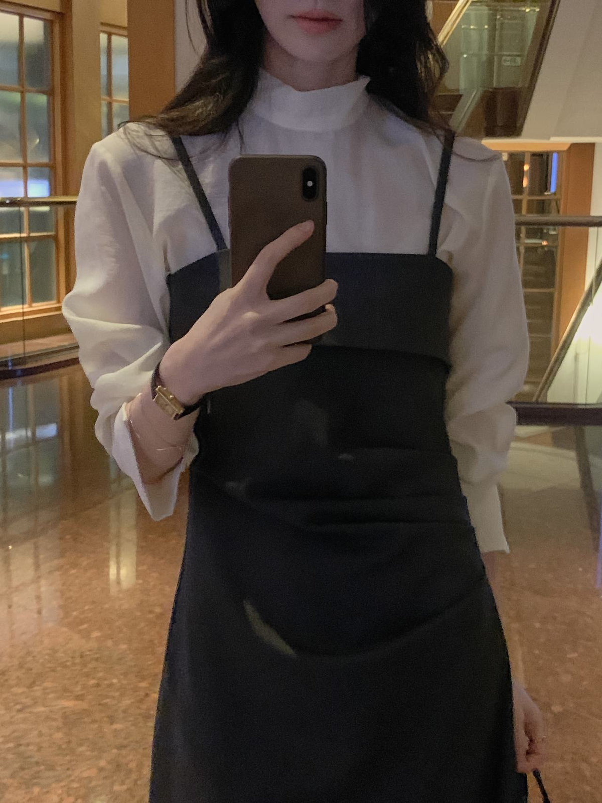 Slim Shirred Layering Dress