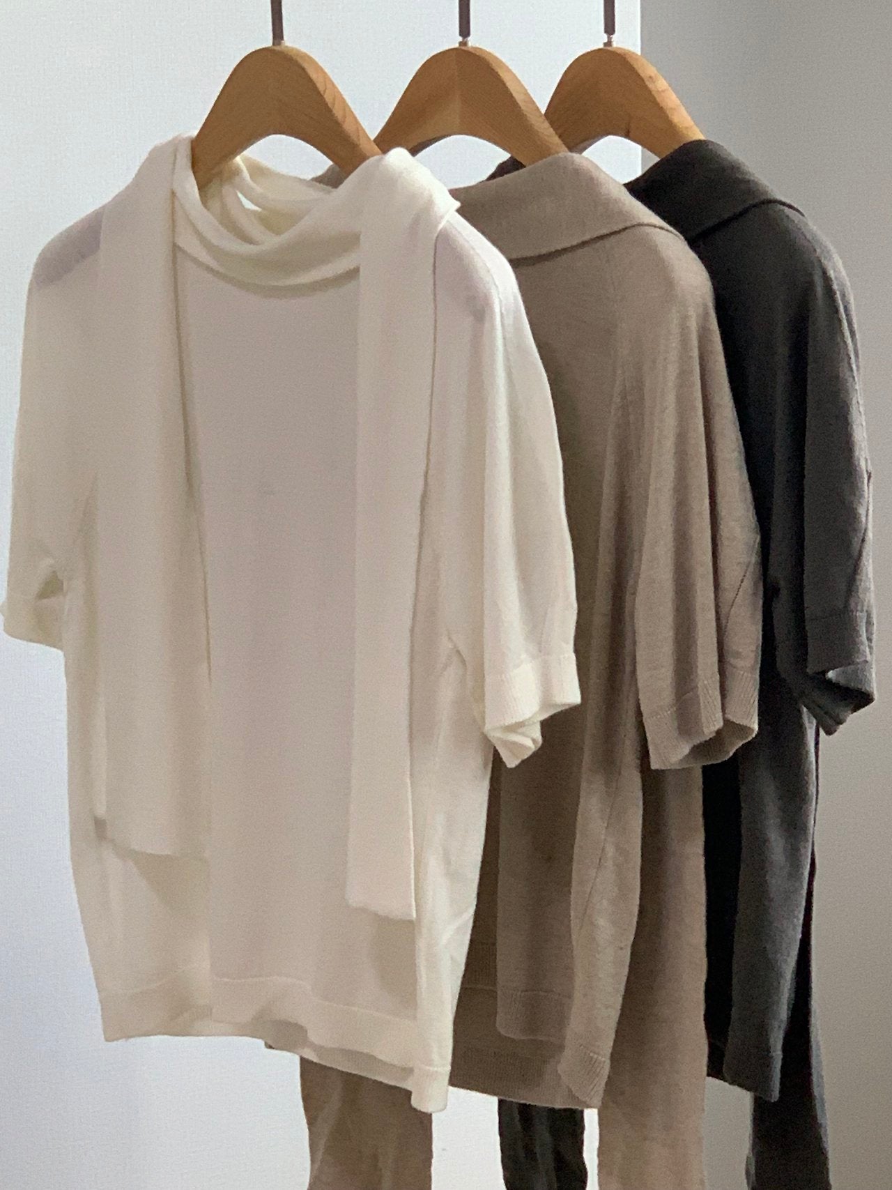Silk Wool Tie Neck Knit